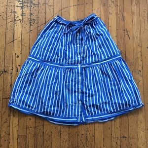 J. Crew Striped Midi Skirt with Pockets!